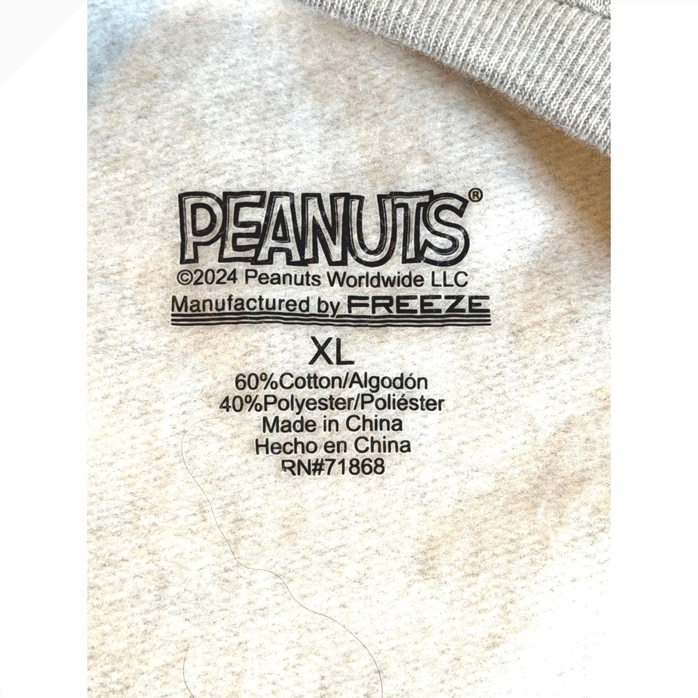 Peanuts Records Snoopy Joe Cool Graphic Sweatshirt Gray XL Freeze 2024 Unisex - Picture 5 of 9
